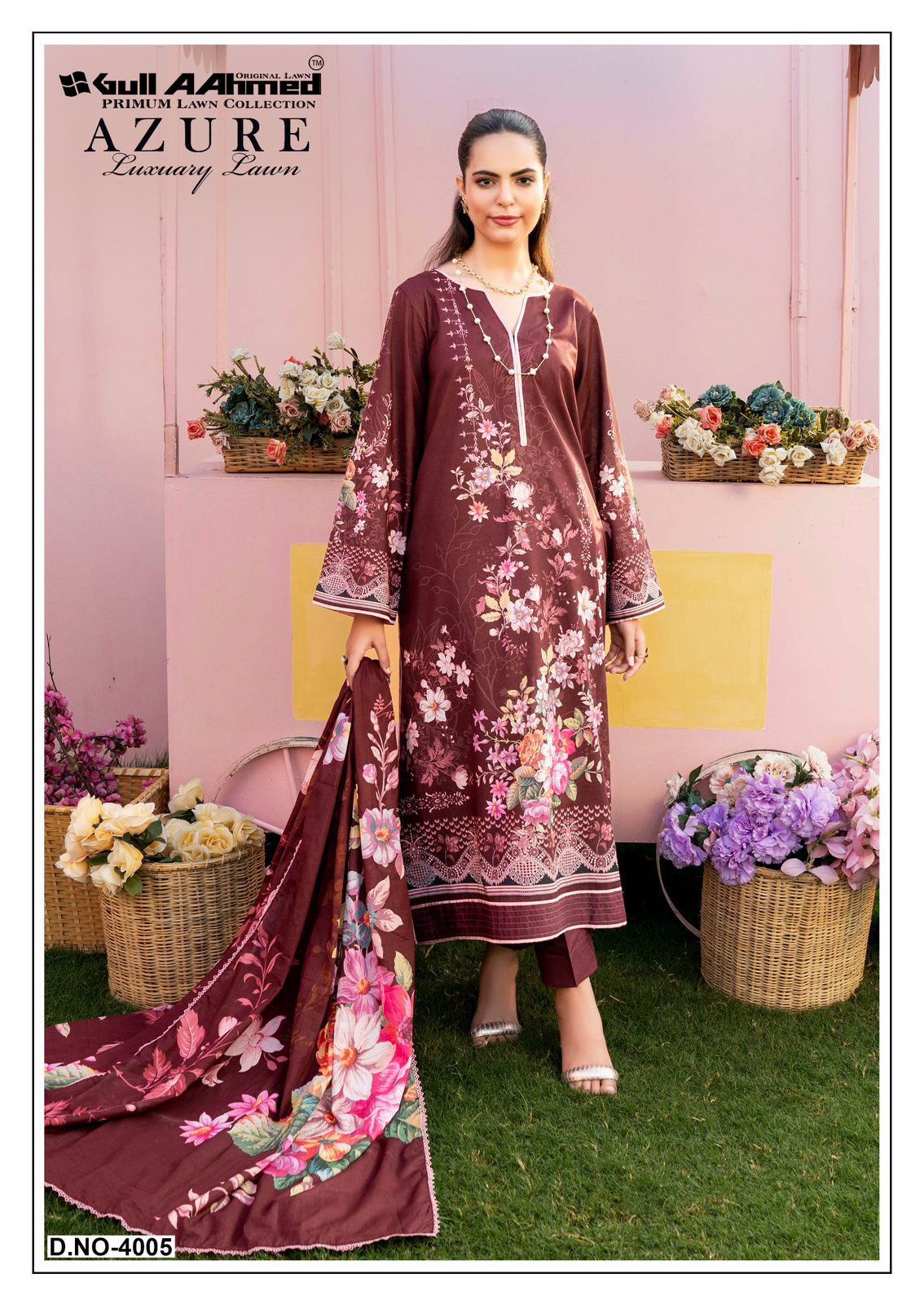 Azure Vol 4 Luxury Lawn Gul Ahmed Karachi Salwar Suits Exporter Gujarat