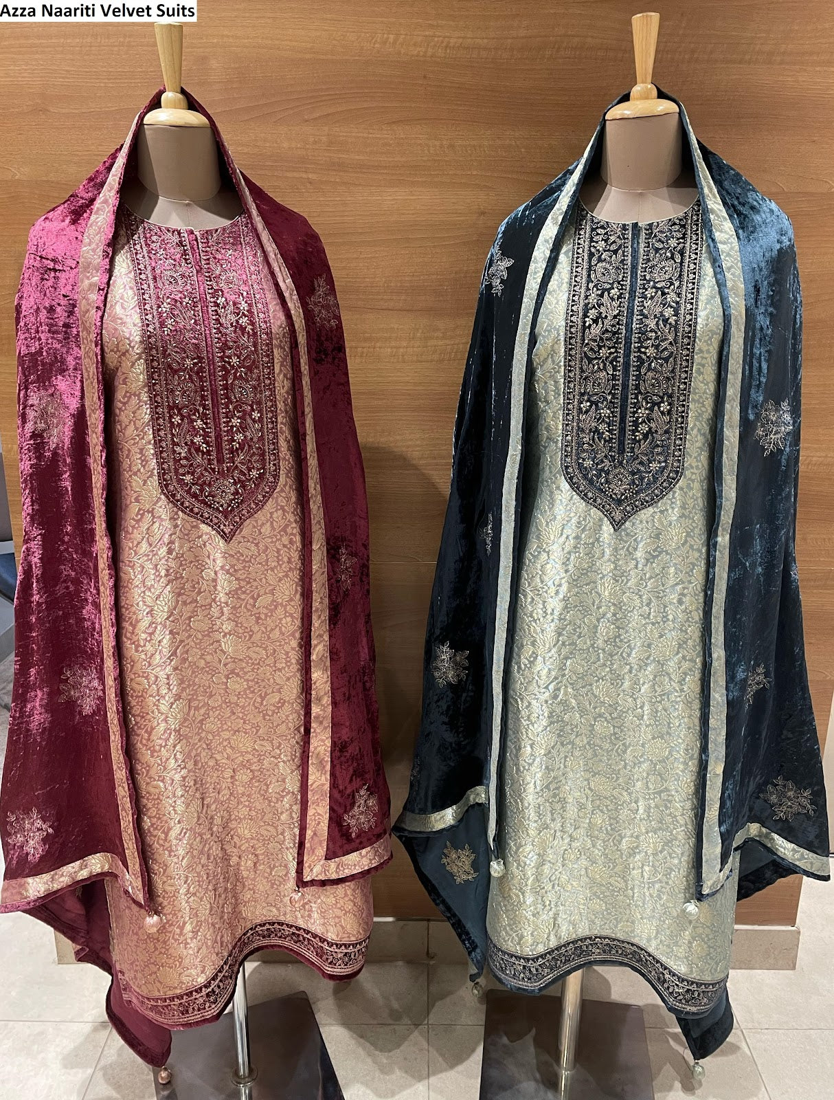 Azza Naariti Silk Jacquard Velvet Suits Supplier