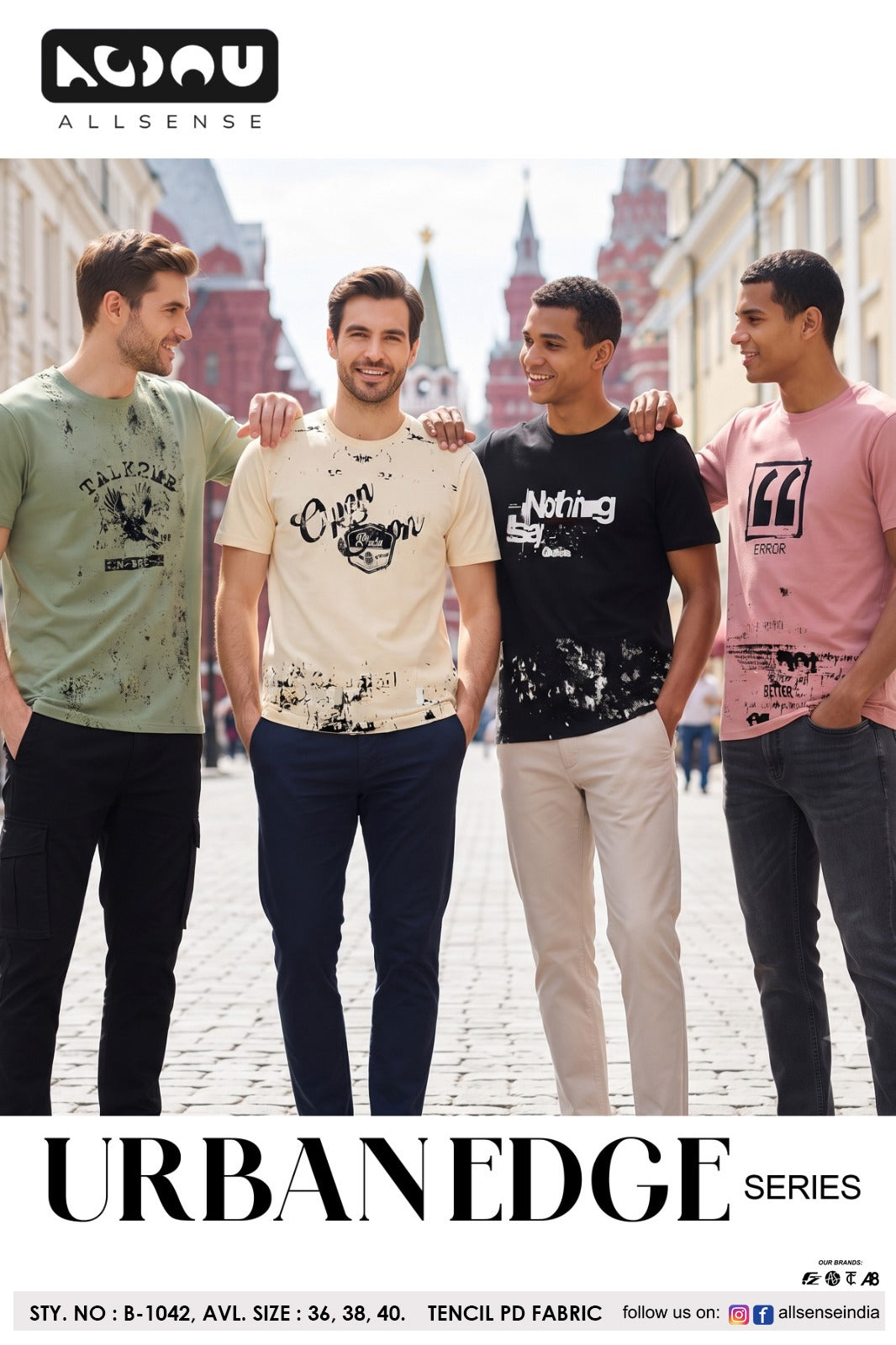 B 1042 Dobby Allsense Tencil Mens Tshirts Manufacturer