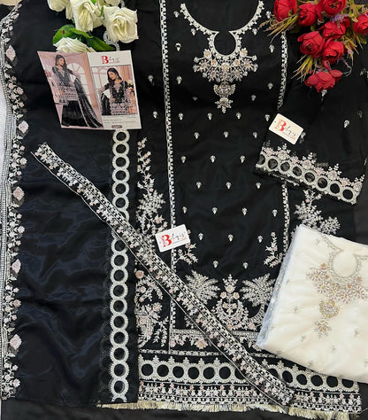 B 106Ef Bilqis Organza Pakistani Salwar Suits Exporter