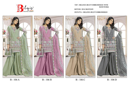 B 106 Abcd Bilqis Organza Pakistani Salwar Suits Manufacturer India