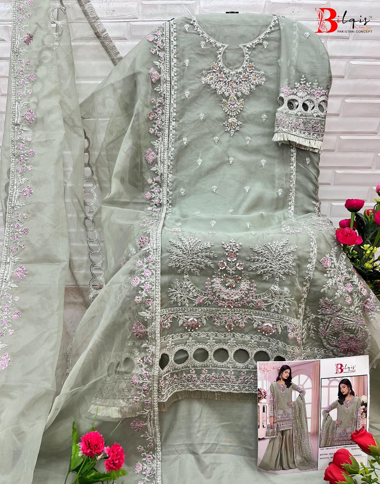 B 106 Abcd Bilqis Organza Pakistani Salwar Suits Manufacturer India