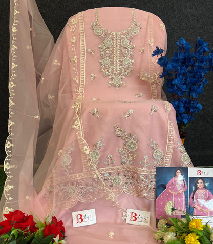 B 112 Bilqis Organza Pakistani Salwar Suits Manufacturer