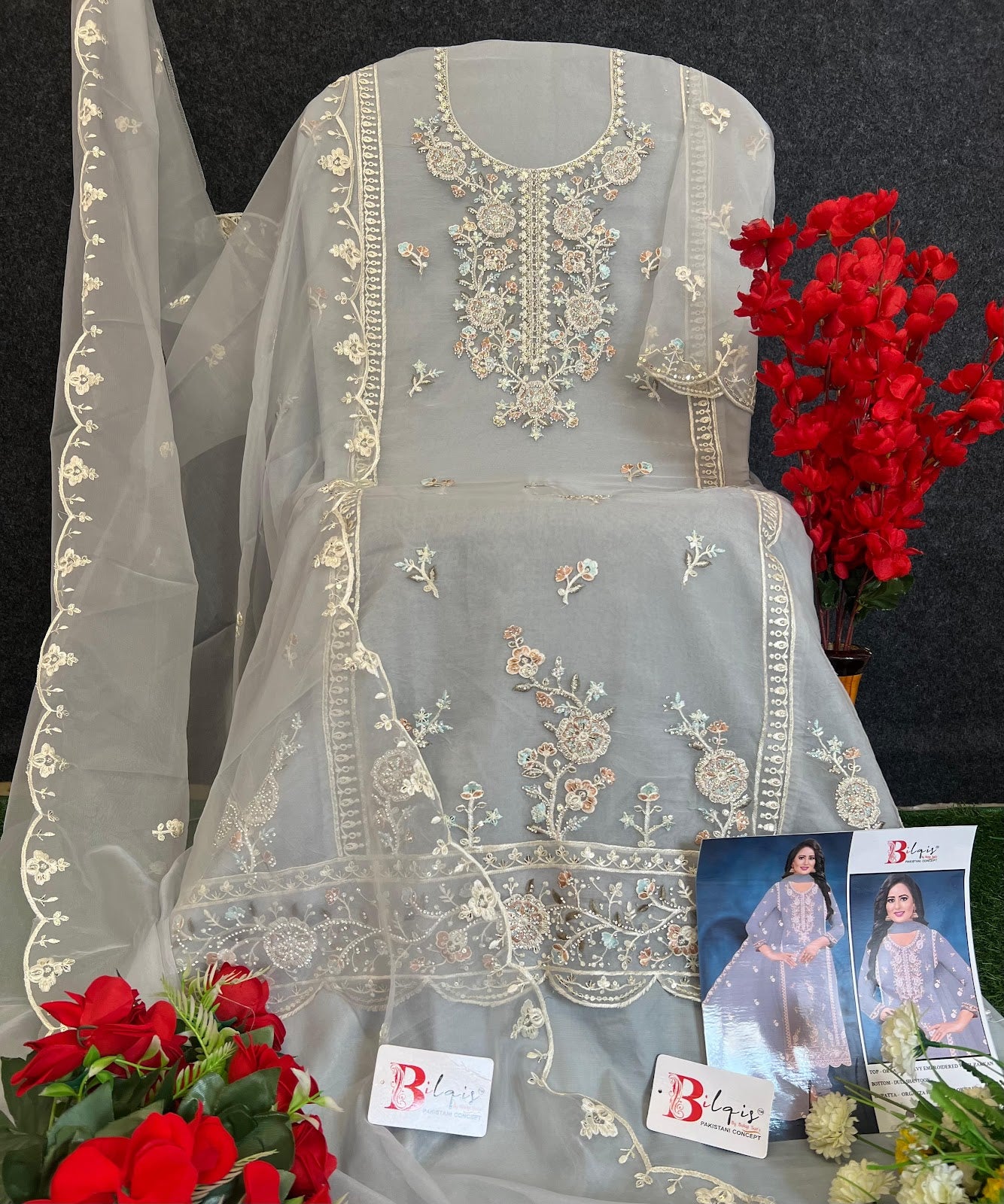 B 112 Bilqis Organza Pakistani Salwar Suits Manufacturer