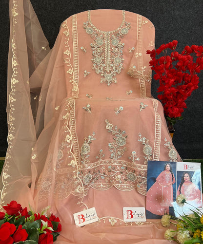 B 112 Bilqis Organza Pakistani Salwar Suits Manufacturer