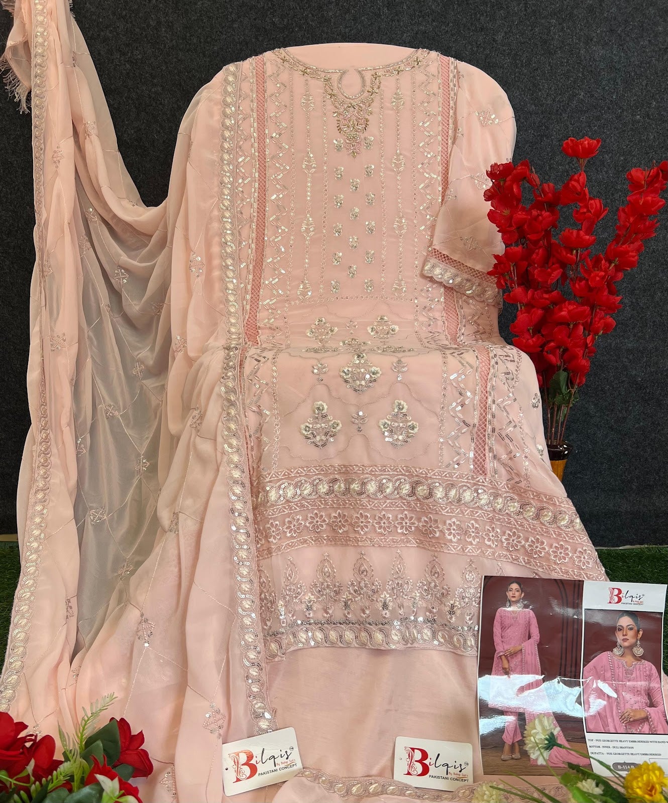 B 114 Bilqis Fox Georgette Pakistani Salwar Suits Manufacturer Ahmedabad