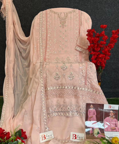 B 114 Bilqis Fox Georgette Pakistani Salwar Suits Manufacturer Ahmedabad