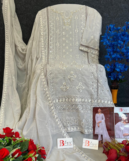 B 114 Bilqis Fox Georgette Pakistani Salwar Suits Manufacturer Ahmedabad