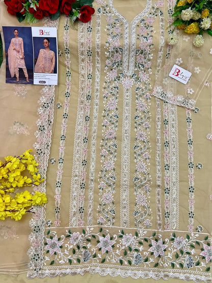 B 125 Bilqis Organza Pakistani Salwar Suits Supplier Ahmedabad