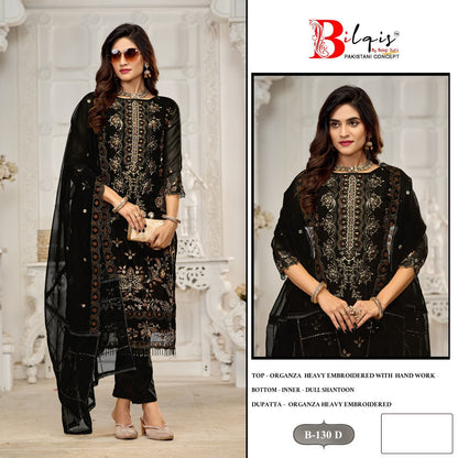 B 130 Bilqis Organza Pakistani Salwar Suits Exporter Gujarat