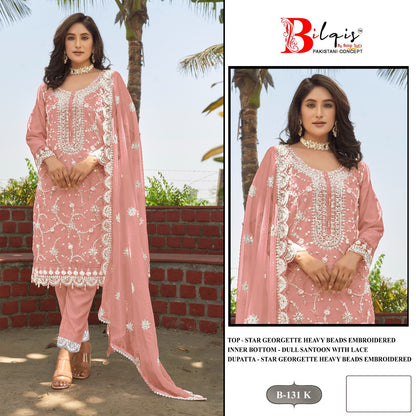 B 131 Ijkl Bilqis Fox Georgette Pakistani Salwar Suits Supplier Gujarat
