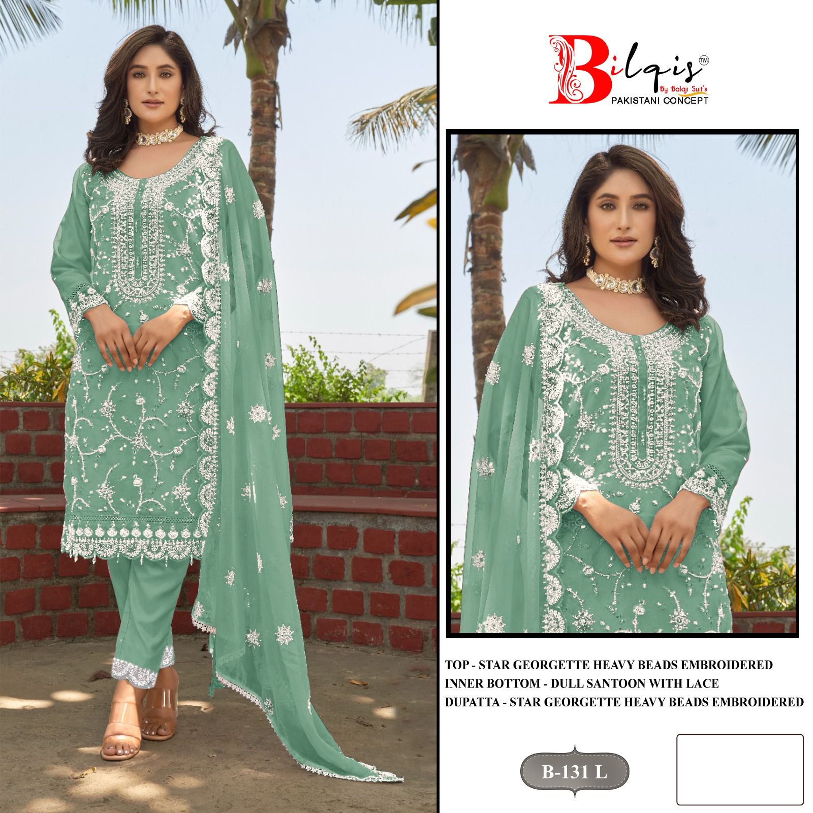 B 131 Ijkl Bilqis Fox Georgette Pakistani Salwar Suits Supplier Gujarat
