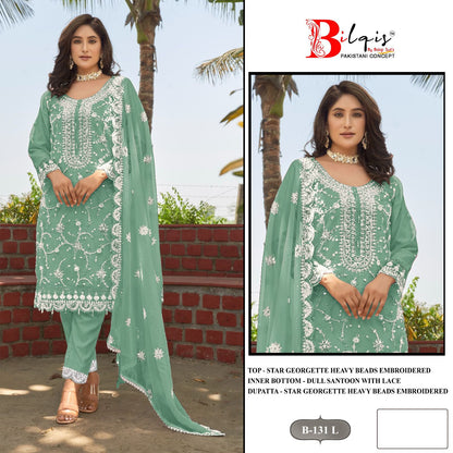 B 131 Ijkl Bilqis Fox Georgette Pakistani Salwar Suits Supplier Gujarat
