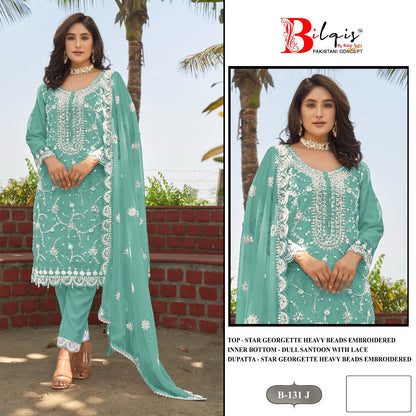 B 131 Ijkl Bilqis Fox Georgette Pakistani Salwar Suits Supplier Gujarat