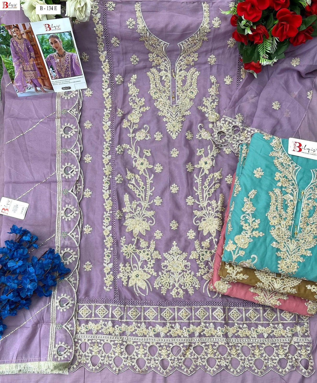 B 134 Efgh Bilqis Georgette Pakistani Salwar Suits Manufacturer India