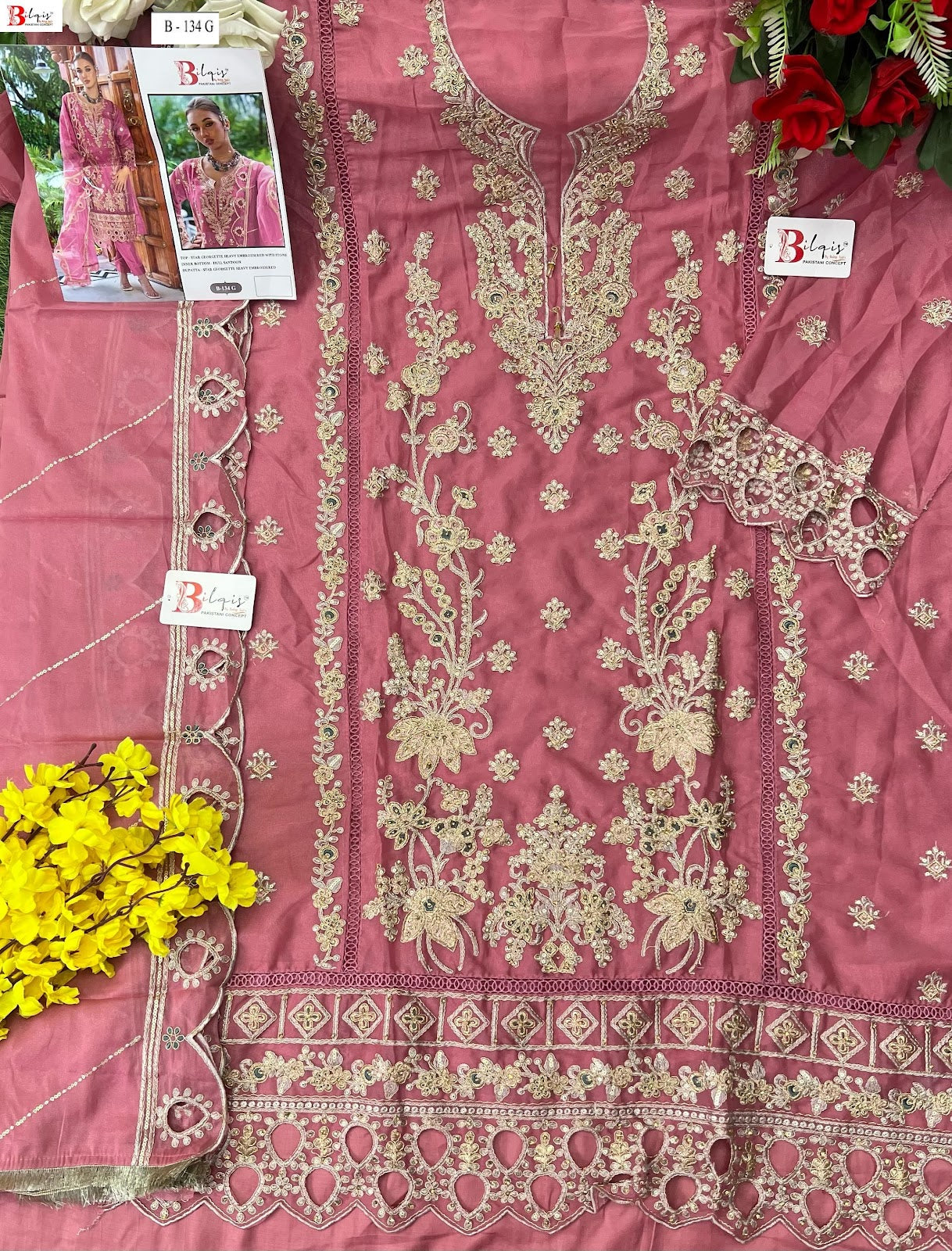 B 134 Efgh Bilqis Georgette Pakistani Salwar Suits Manufacturer India