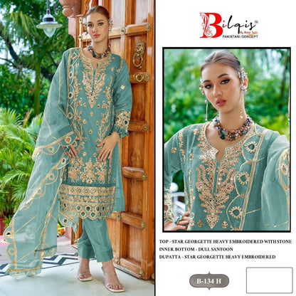 B 134 Efgh Bilqis Georgette Pakistani Salwar Suits Manufacturer India