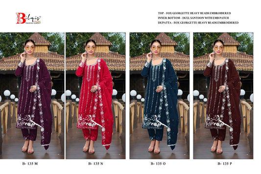 B 135 M To P Bilqis Fox Georgette Pakistani Salwar Suits Supplier India