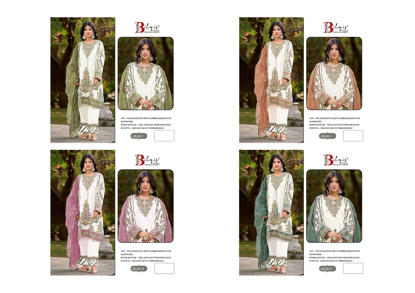 B 142 Ghij Bilqis Fox Georgette Pakistani Salwar Suits Wholesaler Gujarat