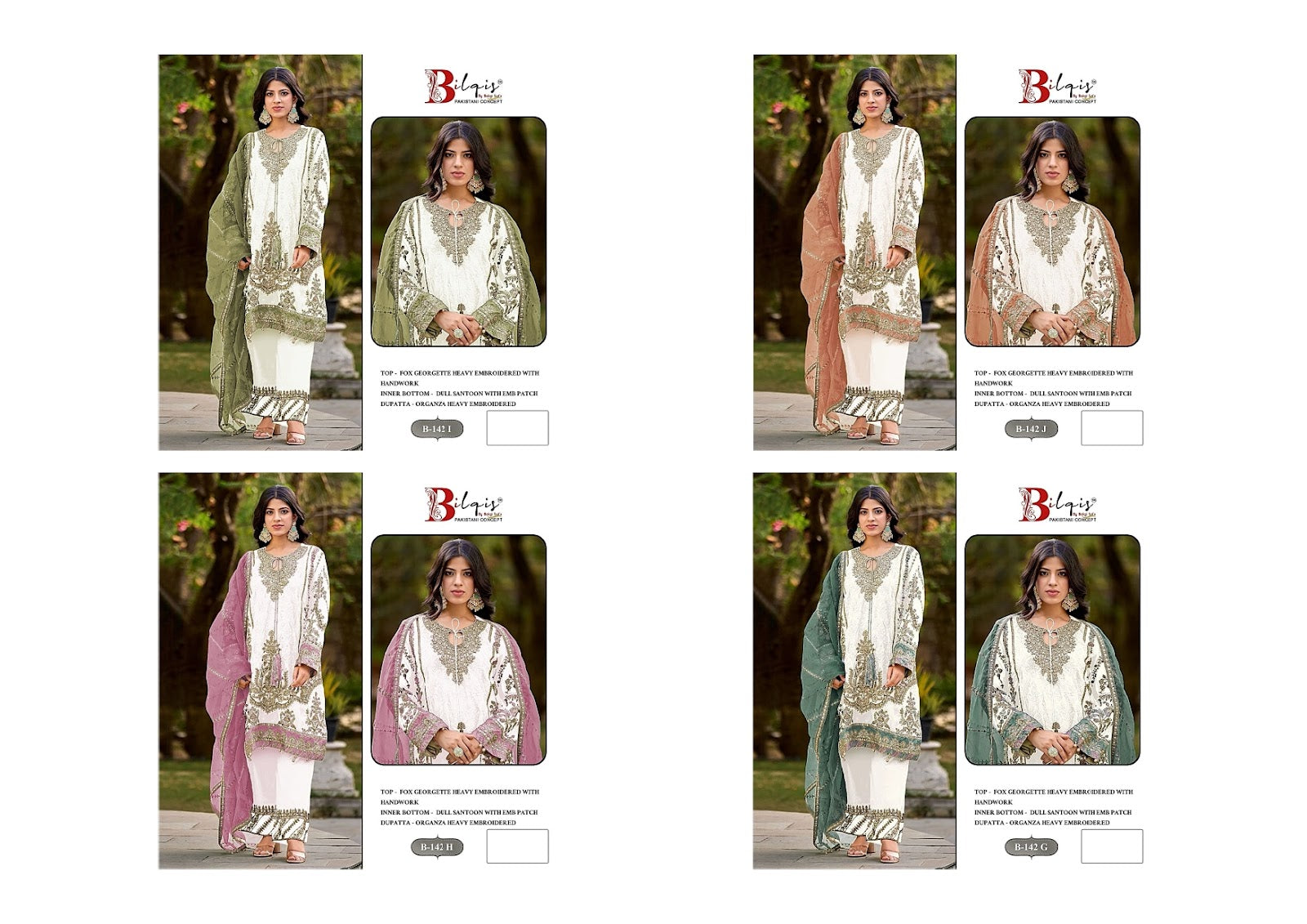 B 142 Ghij Bilqis Fox Georgette Pakistani Salwar Suits Wholesaler Gujarat