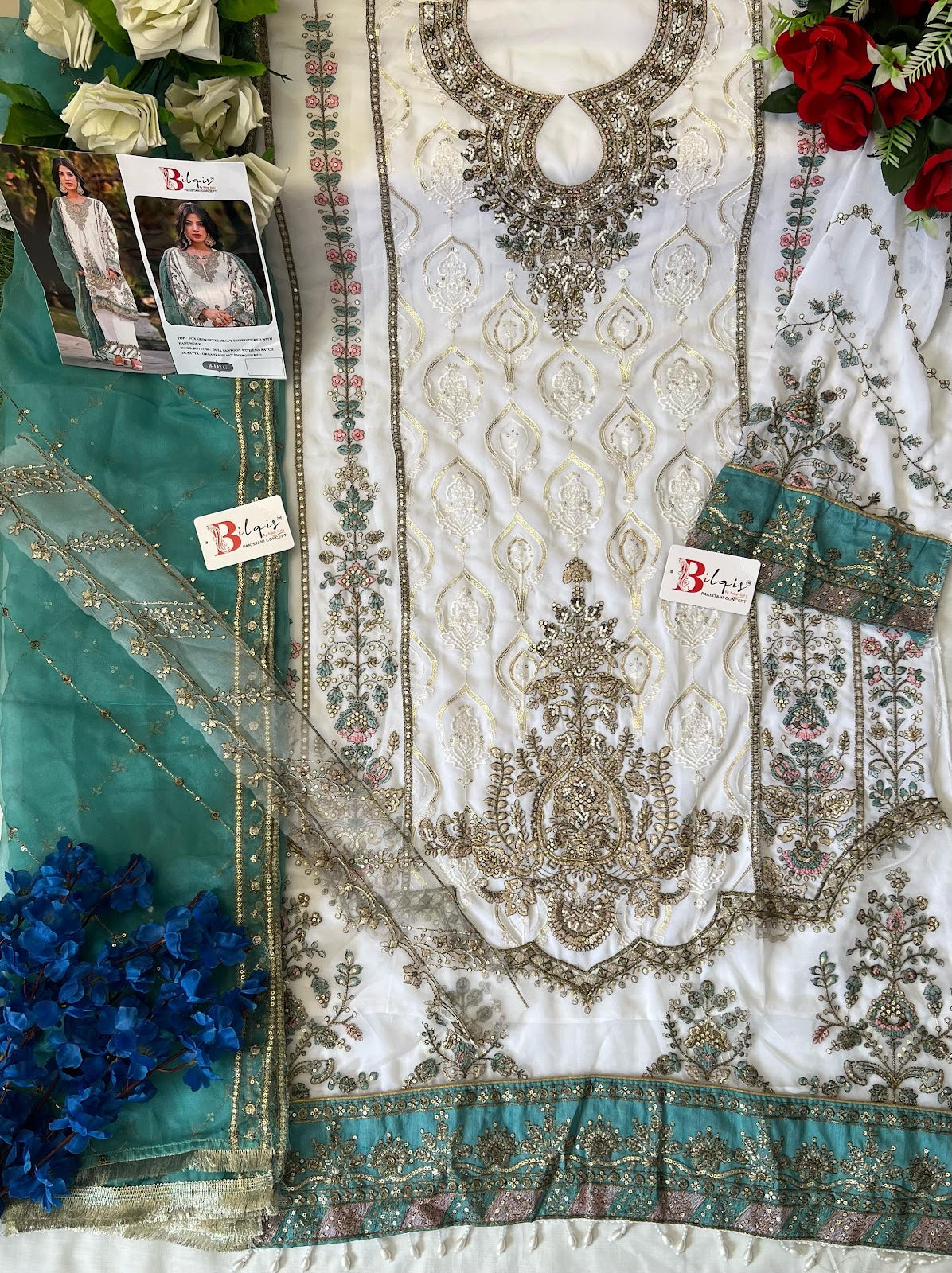 B 142 Ghij Bilqis Fox Georgette Pakistani Salwar Suits Wholesaler Gujarat