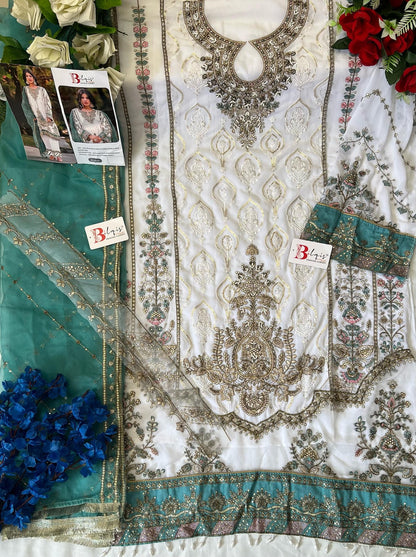 B 142 Ghij Bilqis Fox Georgette Pakistani Salwar Suits Wholesaler Gujarat