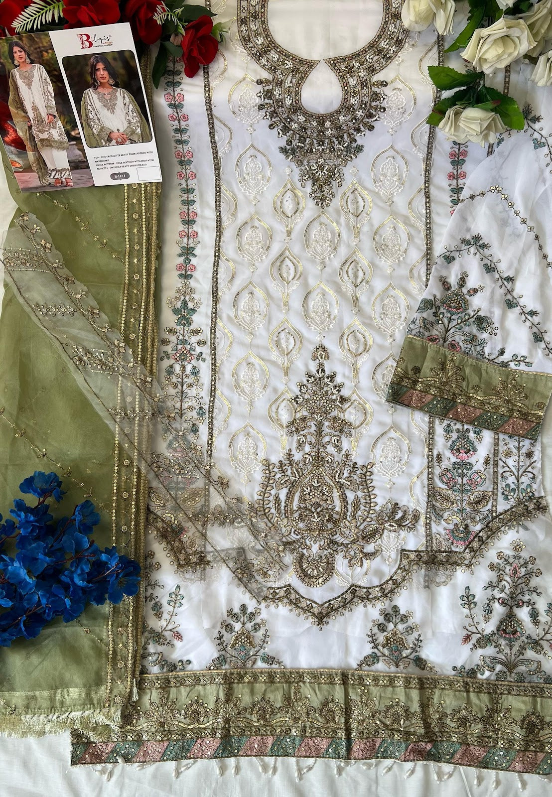 B 142 Ghij Bilqis Fox Georgette Pakistani Salwar Suits Wholesaler Gujarat