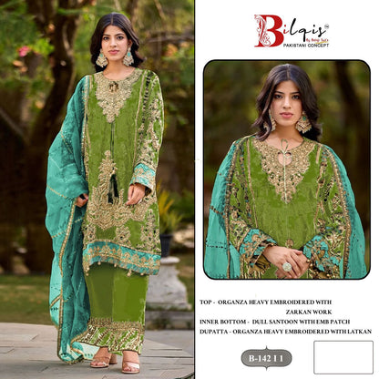 B 142 I To L Bilqis Organza Pakistani Salwar Suits Supplier India
