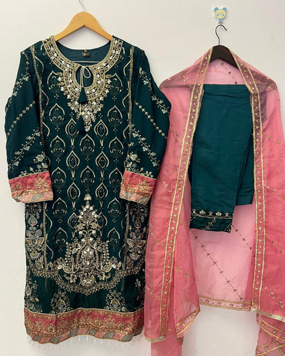 B 142 K To N Bilqis Fox Georgette Pakistani Readymade Suits Wholesale Rate