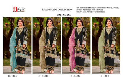 B 142 Q To T Bilqis Fox Georgette Pakistani Readymade Suits Manufacturer Ahmedabad