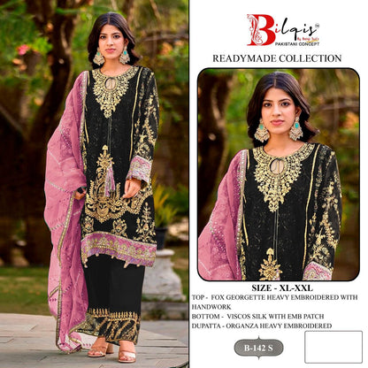 B 142 Q To T Bilqis Fox Georgette Pakistani Readymade Suits Manufacturer Ahmedabad