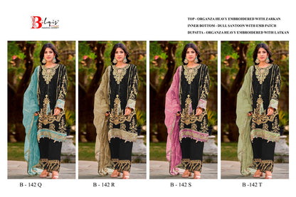 B 142 Q To T Bilqis Organza Pakistani Salwar Suits Supplier Ahmedabad