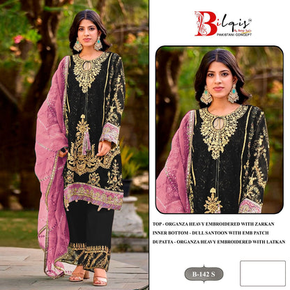 B 142 Q To T Bilqis Organza Pakistani Salwar Suits Supplier Ahmedabad
