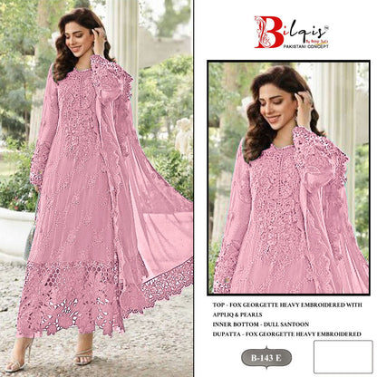 B 143 E To H Bilqis Fox Georgette Pakistani Salwar Suits Supplier India