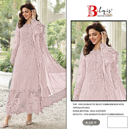 B 143 E To H Bilqis Fox Georgette Pakistani Salwar Suits Supplier India