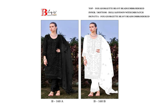 B 160 Bilqis Fox Georgette Pakistani Salwar Suits Wholesale