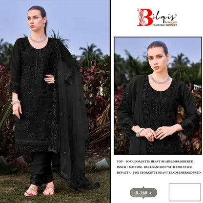 B 160 Bilqis Fox Georgette Pakistani Salwar Suits Wholesale
