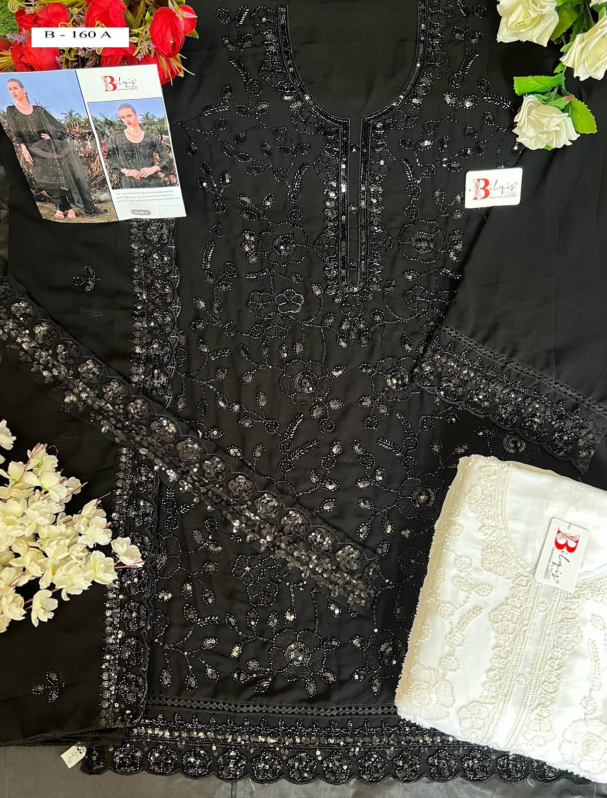 B 160 Bilqis Fox Georgette Pakistani Salwar Suits Wholesale