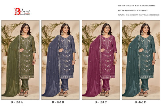 B 163 Bilqis Georgette Pakistani Salwar Suits Wholesale Price