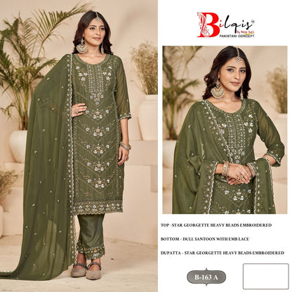 B 163 Bilqis Georgette Pakistani Salwar Suits Wholesale Price