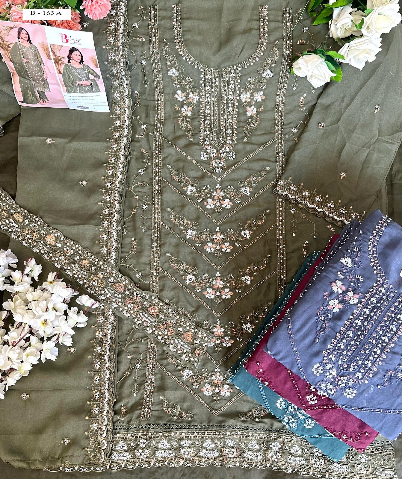 B 163 Bilqis Georgette Pakistani Salwar Suits Wholesale Price