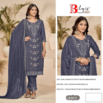 B 163 Bilqis Georgette Pakistani Salwar Suits Wholesale Price