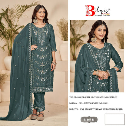 B 163 Bilqis Georgette Pakistani Salwar Suits Wholesale Price