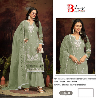 B 164Ghij Bilqis Organza Pakistani Salwar Suits Exporter India