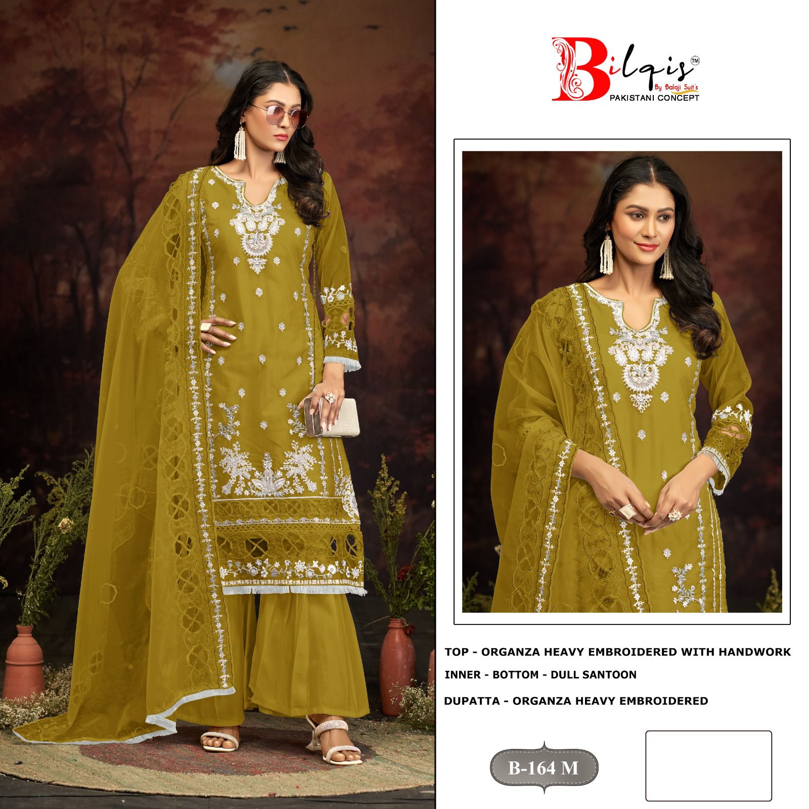 B 164Klmn Bilqis Organza Pakistani Salwar Suits Supplier India