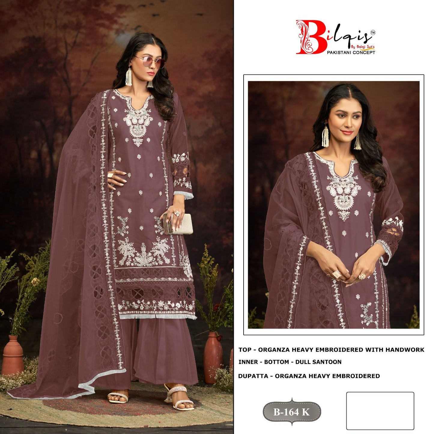 B 164Klmn Bilqis Organza Pakistani Salwar Suits Supplier India
