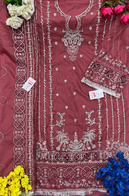 B 164Klmn Bilqis Organza Pakistani Salwar Suits Supplier India