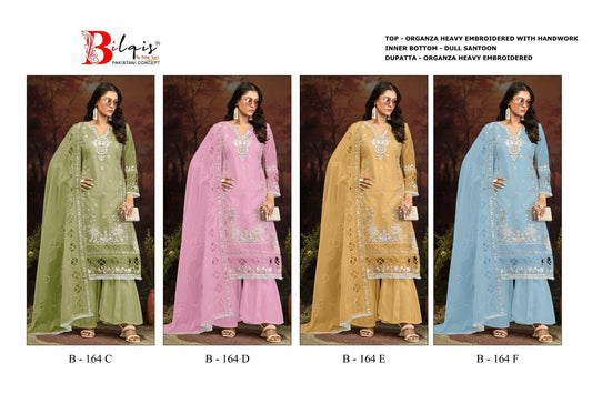 B 164 Bilqis Organza Pakistani Salwar Suits Manufacturer