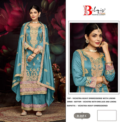 B 165 Bilqis Vichitra Pakistani Salwar Suits Wholesaler India