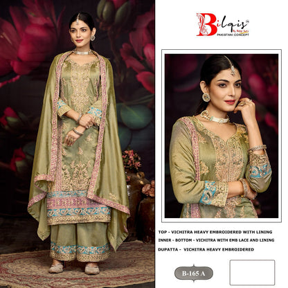 B 165 Bilqis Vichitra Pakistani Salwar Suits Wholesaler India